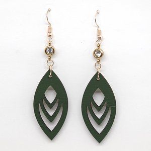 Forest Green Oval Earrings